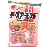 SankoSeika Cheese Almond Spicy Cod Roe Flavor Rice Crackers 14pcs