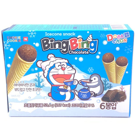 Doraemon Chokie Cookie Icecone Snack Bingbing Chocolate 53.4g/(6pcs)