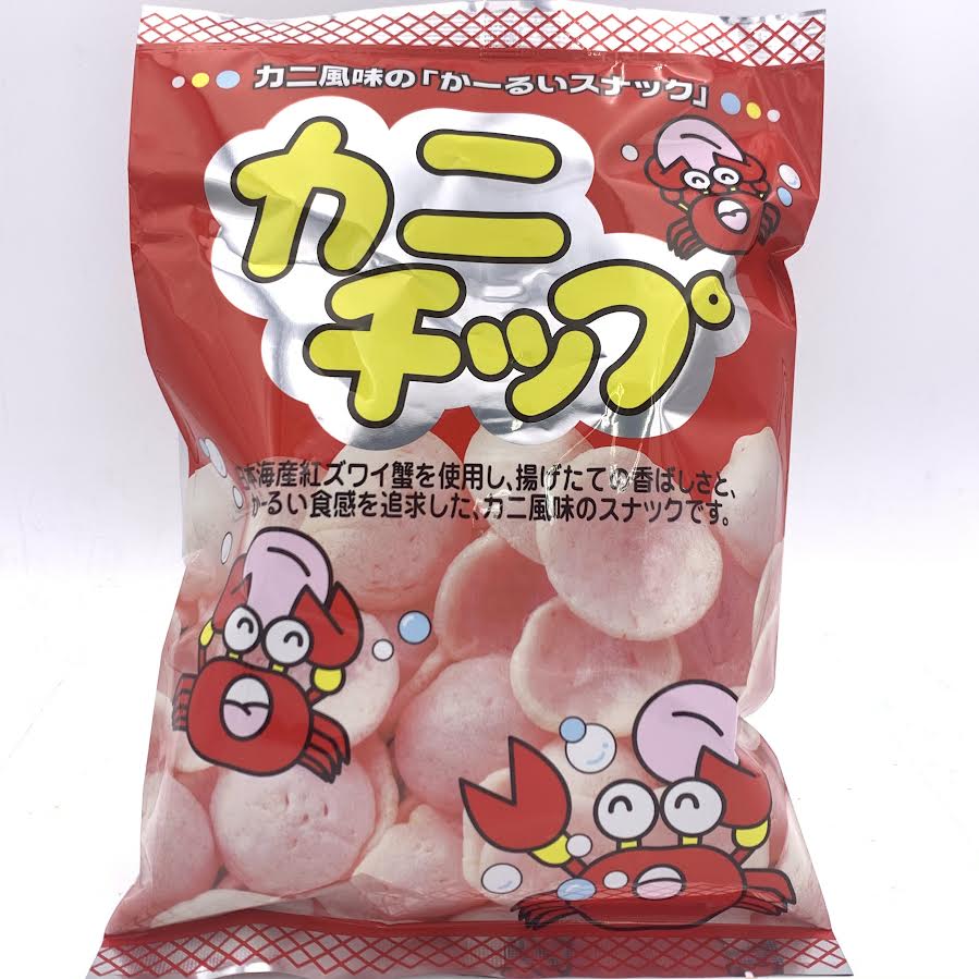 Wakabato Kani Chip Snack 1.76oz/(50g)鳩制菓海產紅蟹蝦片