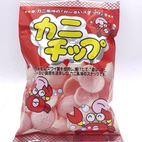 Wakabato Kani Chip Snack 1.76oz/(50g)鳩制菓海產紅蟹蝦片