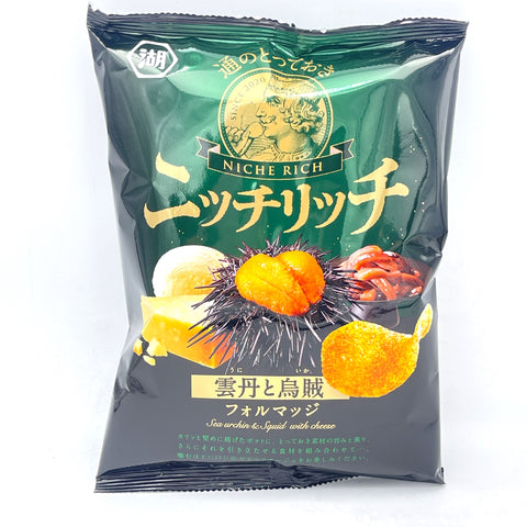 Koikeya Niche Rich Potato Chips-Sea Urchin & Squid With Cheese Flavor 70g