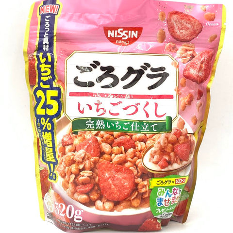 Nissin Gorogura Strawberry Granola High Fiber Cereal 320g草莓風味营养麥片