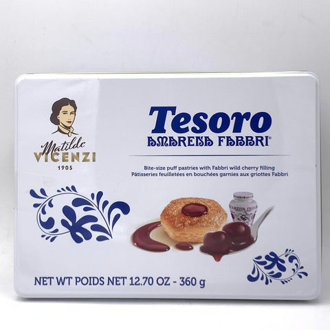 Matilde Vicenzi Tesoro Cherry Cream Filled Puff Pastry, Kosher Dairy, Made in Italy, 12.7oz (360g)