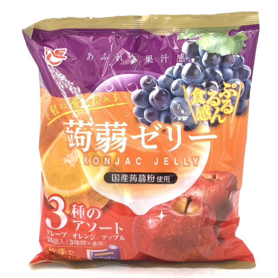 Ace Bakery Konjac Fruit Juice Jelly -Grape,Orange,Apple Flavors 20gx24pcs