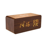 Dekohm Led Wooden Wireless Charger Clock Color:Brown Wood