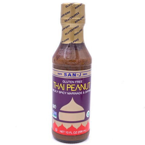 San-J Tamari Gluten Free Thai Peanut Mildly Spicy Marinade & Dipping 10oz/296ml