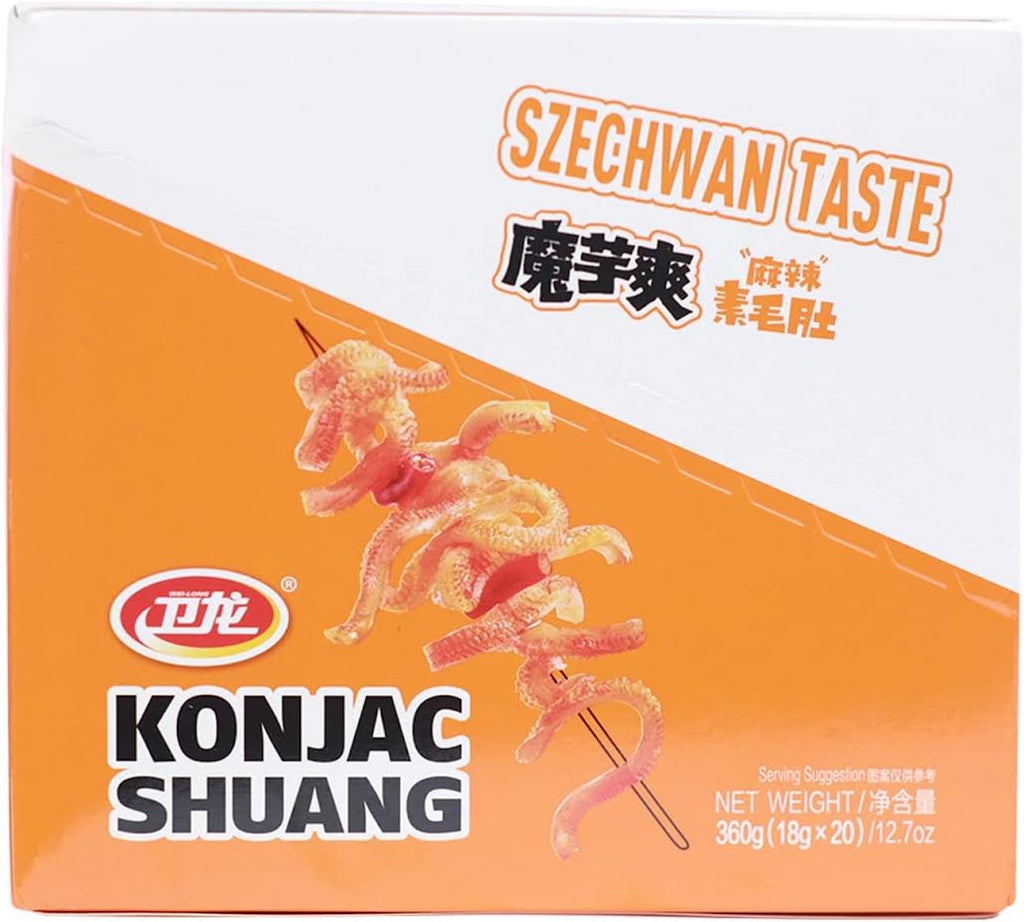 Wei Long Delicious Spicy Konjac Strips Szechwan Taste 360g/(20bag)魔芋爽麻辣素毛肚