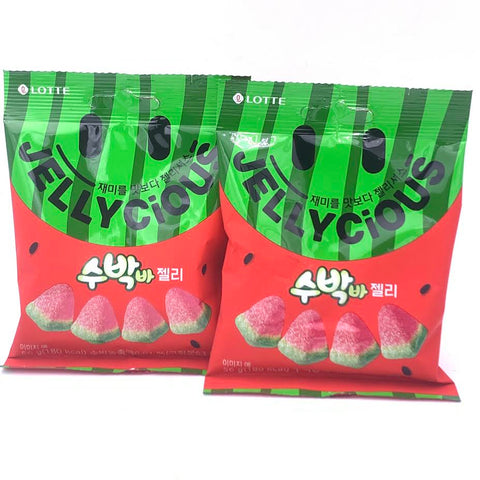 Lotte Korea Jellycious Gummy Fruit Jelly - Watermelon Flavor 56gx2bags