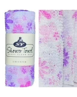 SY Shower Towel Happy Clean Day 1pcs韓國尼龍印花桑拿巾/搓背巾