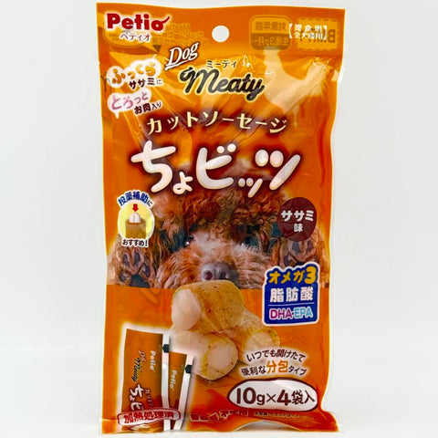 Petio Meaty Cut Sausage Chobits Fillet & Cheese Flavor10g/(4bags)