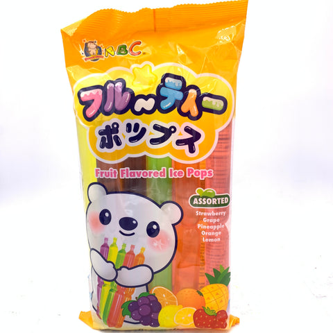 Funny Hippo Fruit Flavored Ice Pops Assorted Strawberry,Grape,Pineapple,Orange,Lemon 850g/(10bars)