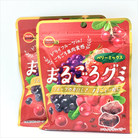 Bourbon Marugoro Gummy Berry Mix Flavor 40g (Pack of 2)蔓越莓乾漿果果汁軟糖