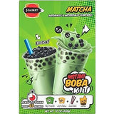 J-Basket Instant Boba Bubble Pearl Milk Tea Kit Variety (Taro, Black Tea, Matcha), 9 Total Servings