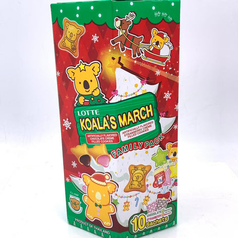 Lotte Koala's March Merry Christmas Chocolate And Strawberry Cookies Family Pack Boxes 195g