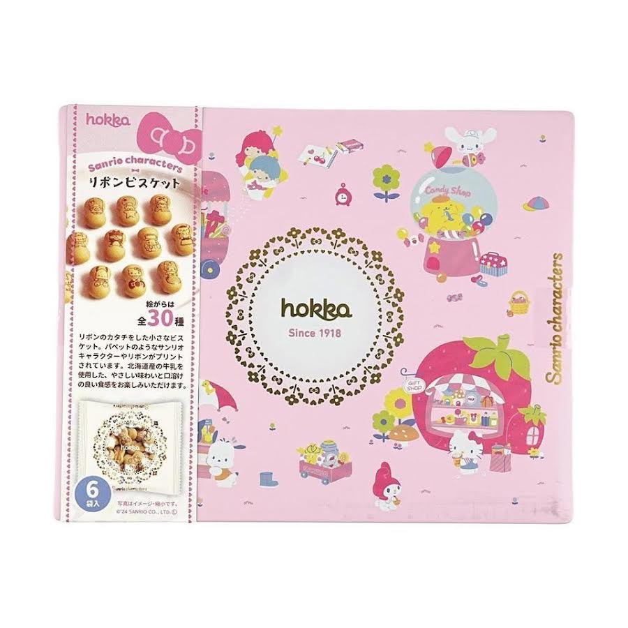 Hokka Sanrio Character Ribbon Biscuits Fancy Tin Gift 3.18oz/(90g)