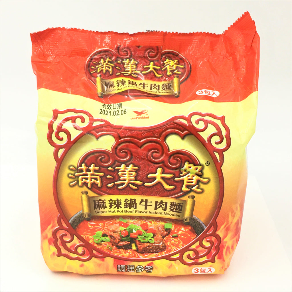 Taiwan Uni-President Super Hot Pot Beef Flavor Instant Noodles 200X(3bags)