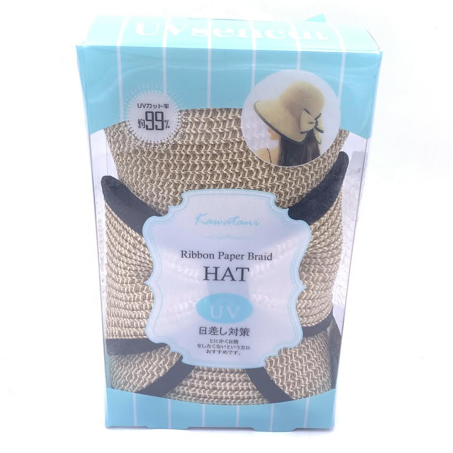 Kawatani Ribbon Paper Braid Hat UV Sencut日本新款川谷編制草帽 防曬漁夫帽蝴蝶結可折疊便攜防曬
