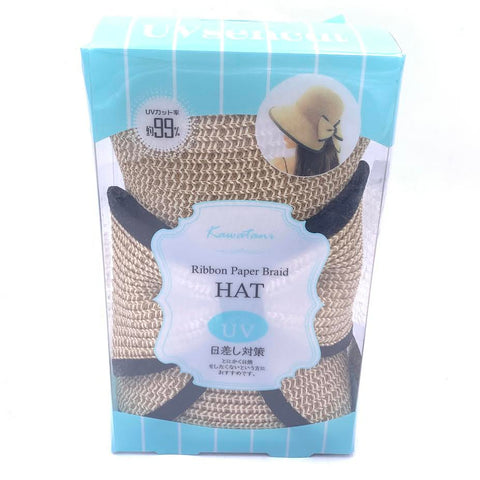 Kawatani Ribbon Paper Braid Hat UV Sencut日本新款川谷編制草帽 防曬漁夫帽蝴蝶結可折疊便攜防曬