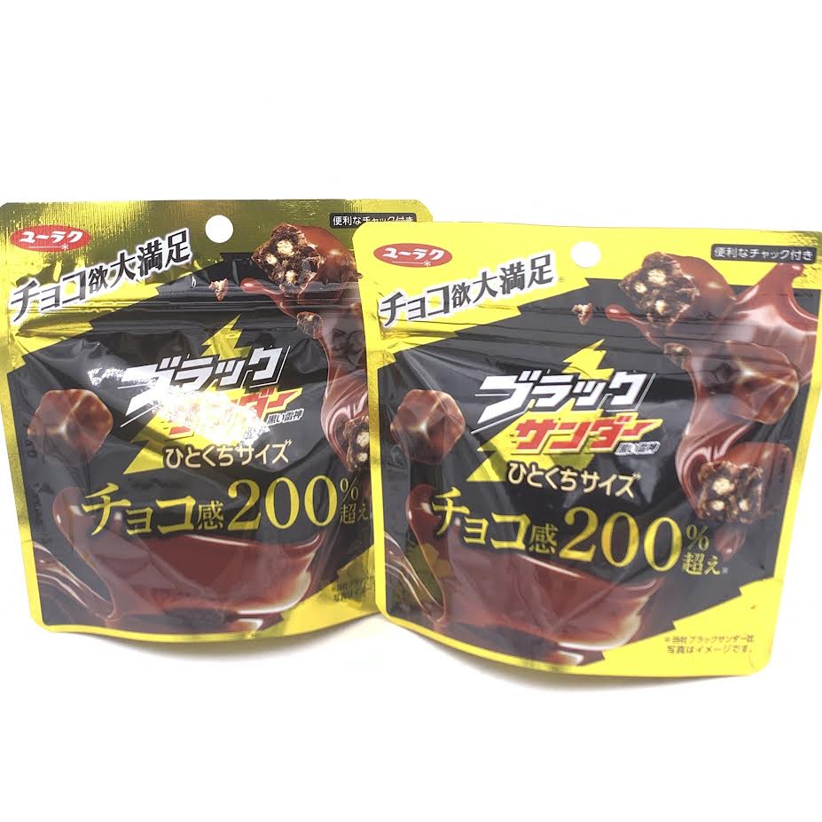 Yurakuseika Chocolates Black Thunder Mini Bar 55gx2bag黑雷神巧克力