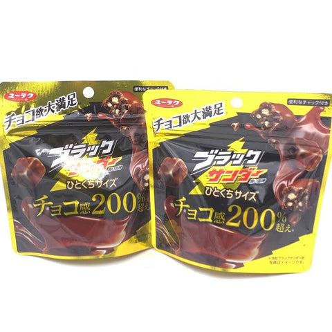Yurakuseika Chocolates Black Thunder Mini Bar 55gx2bag黑雷神巧克力