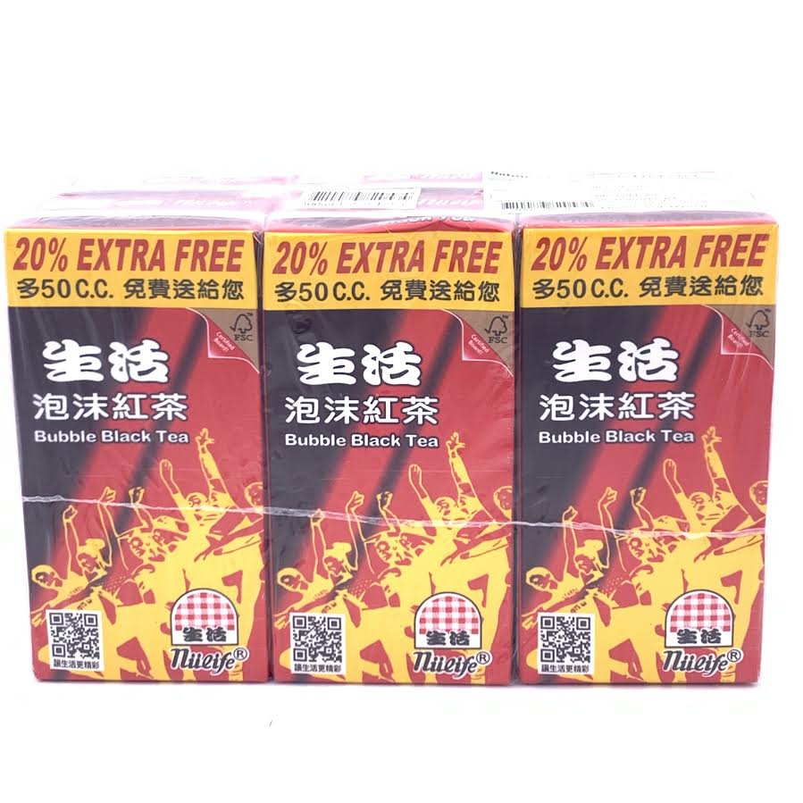 Nulife Bubble Black Tea 300mlx6pack生活泡沫红茶