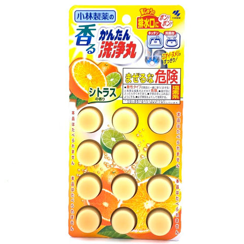 Kobayashi Multipurpose Scented Cleaner 66g/(12Pcs)小林製藥除菌排水管洗淨丸柑橘味