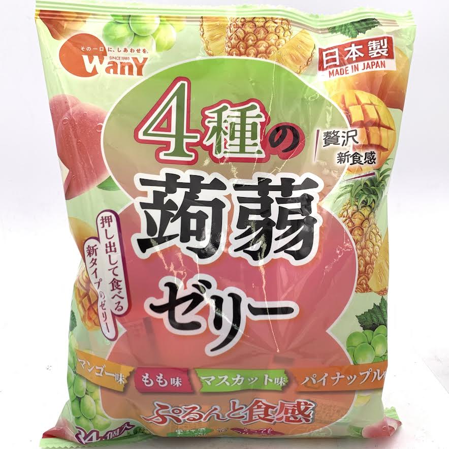 Shimonita - Bsn WanY 4 Kinds Of Konjac Jelly Mango&Peach&Pineapple&Muscat Grape 24pcs