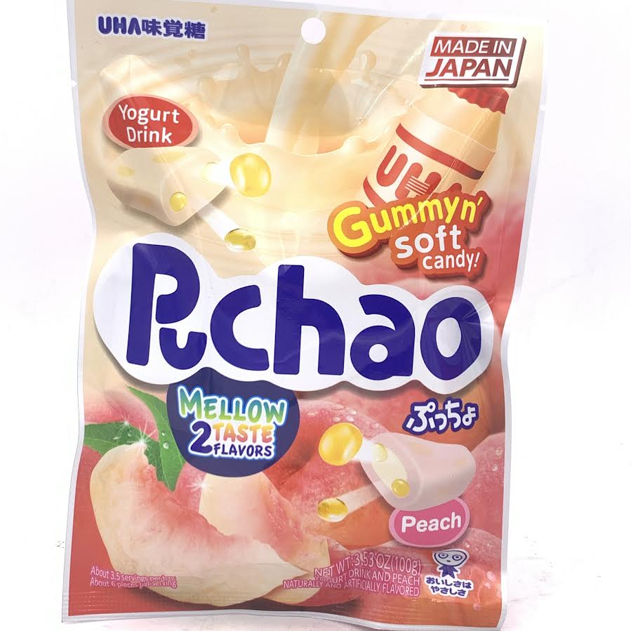 Uha Puchao Chewy Candy Yogurt Drink&Peach 3.53oz/(100g)