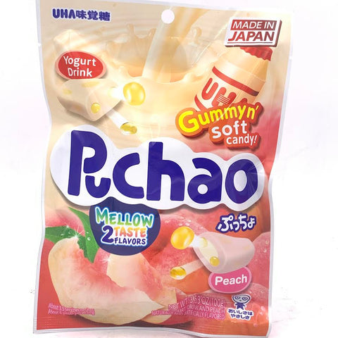 Uha Puchao Chewy Candy Yogurt Drink&Peach 3.53oz/(100g)