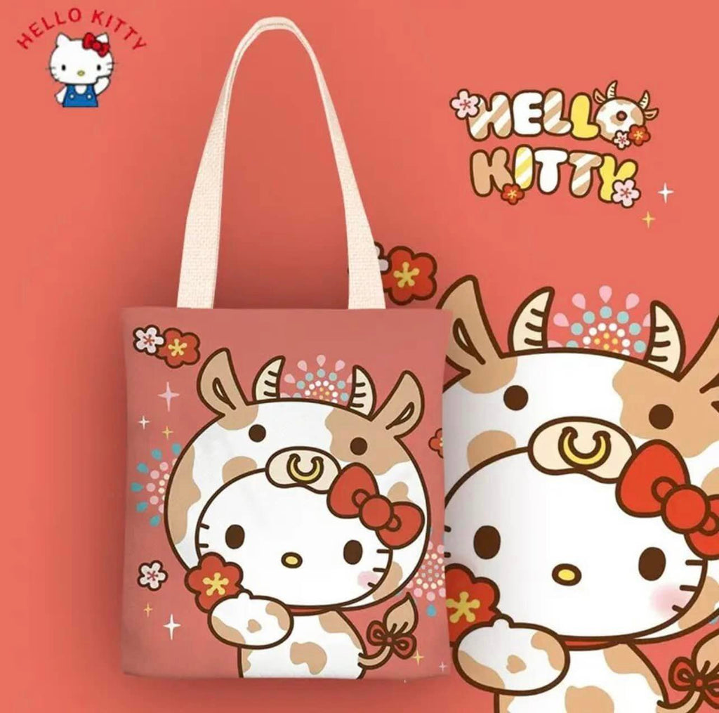Hello Kitty Canvas Bag - Orange 帆布包 (Size33cmX38cm)