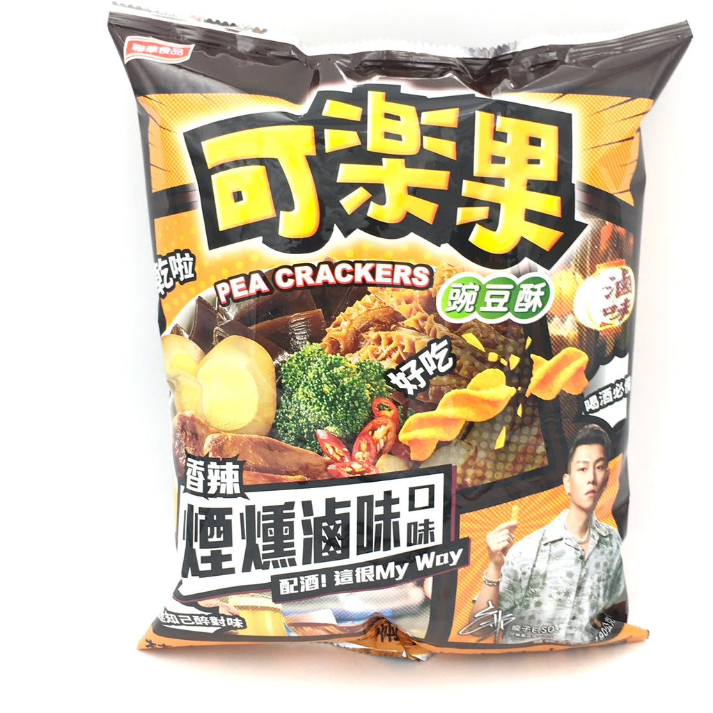 Lian Hwa Foods Pea Crackers- Smoked Braised Flavor 可樂果豌豆酥香辣煙熏滷味口味190g