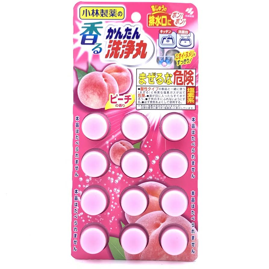 Kobayashi Multipurpose Scented Cleaner 66g/(12Pcs)小林製藥除菌排水管洗淨丸蜜桃味